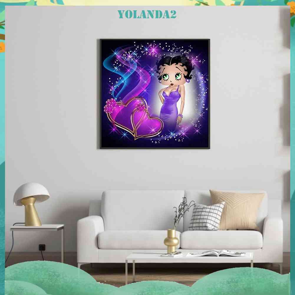 Tranh Đính Đá Kim Cương Toàn Bộ 5D DIY Hình Búp Bê Betty