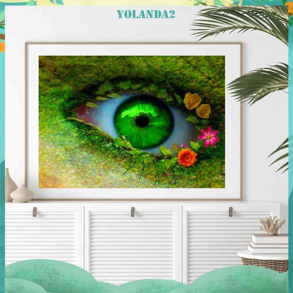 Tranh Đính Đá Kim Cương Toàn Bộ 5D DIY Hình Vẽ Đôi Mắt Xanh