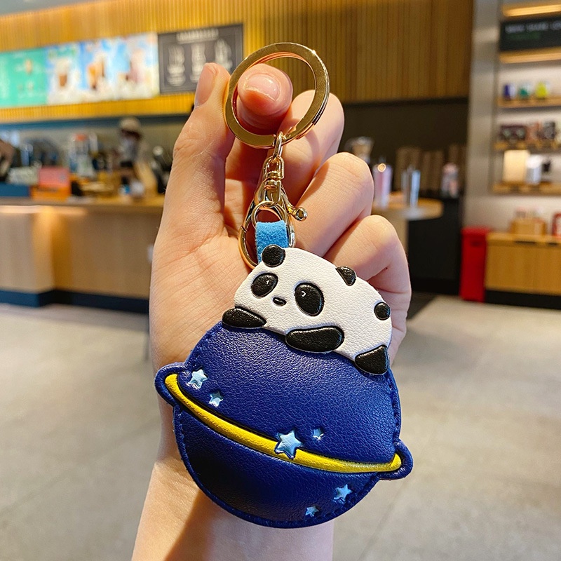 Móc Khóa Da PU Hình Gấu Trúc Hoạt Hình Dễ Thương