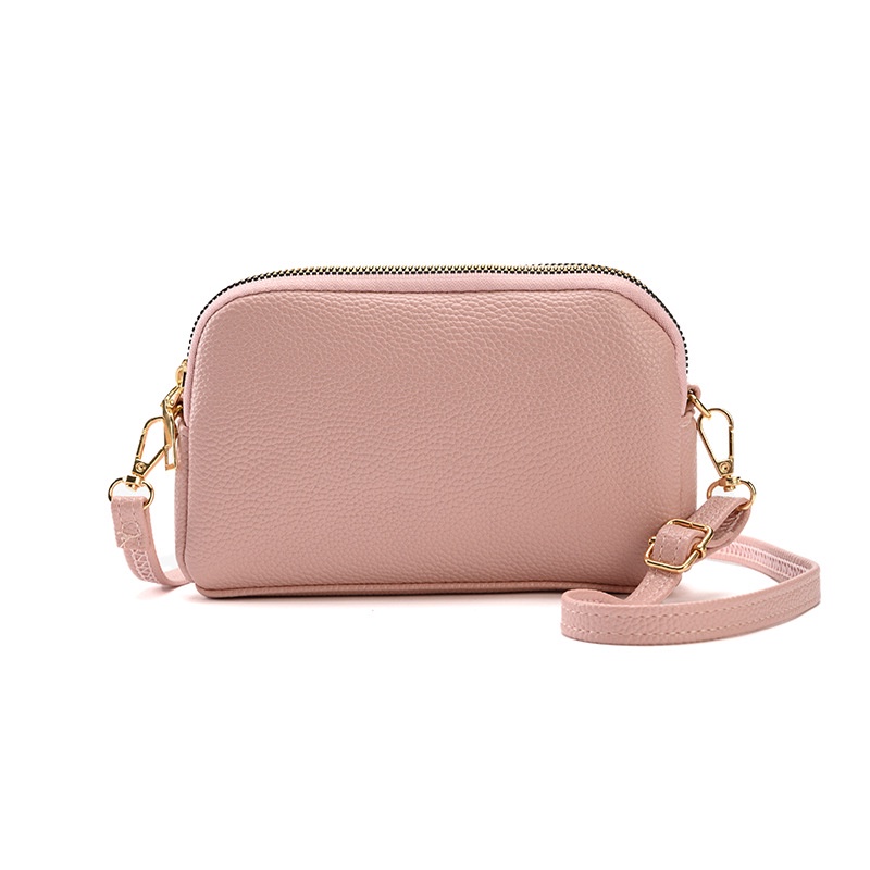 Túi Da Mềm Đeo Chéo Cỡ Lớn Đựng Điện Thoại Có Khóa Kéo Thời Trang Cho Nữ