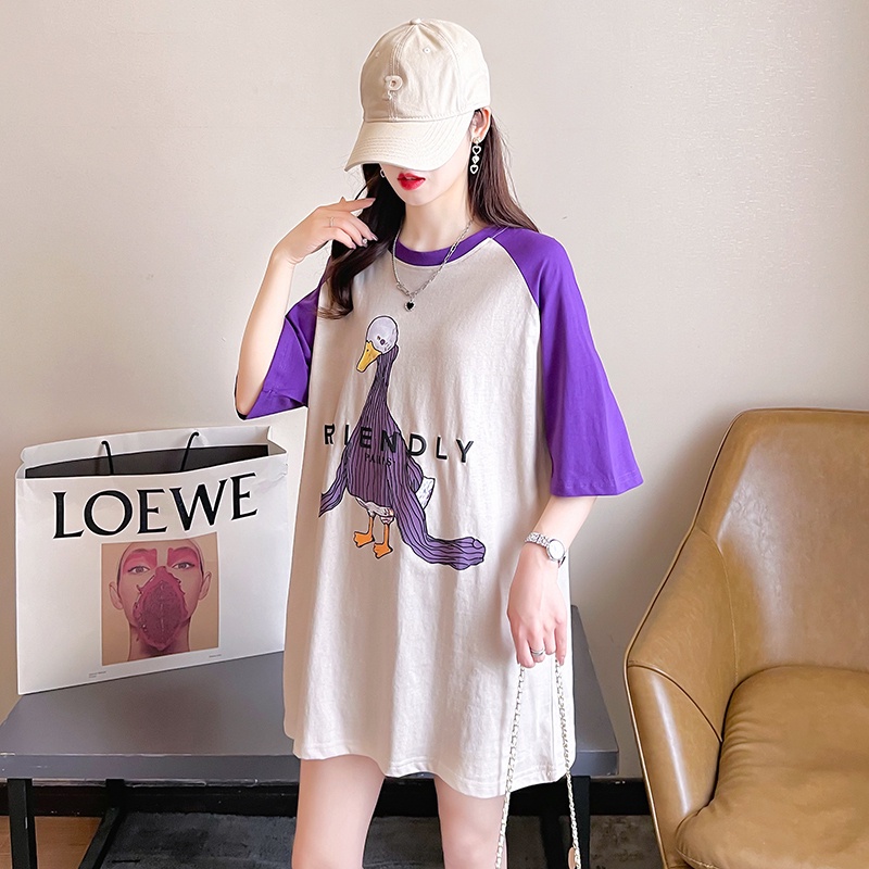 Áo Thun Cotton Tay Ngắn Dáng Rộng In Hoạt Hình Kiểu Hàn Quốc Thời Trang Mùa Hè Cho Nữ 21 Size M-xl