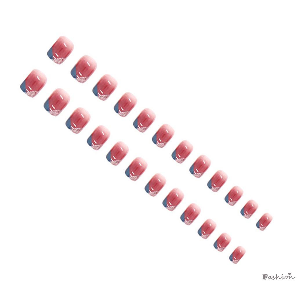 Móng Tay Giả Ngắn Hình Tròn Dạng Nhấn Phong Cách Pháp