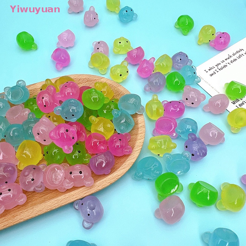 Bộ 5 Mô Hình Gấu Hoạt Hình Phát Sáng Bằng Nhựa Resin Dễ Thương Trang Trí Tiểu Cảnh