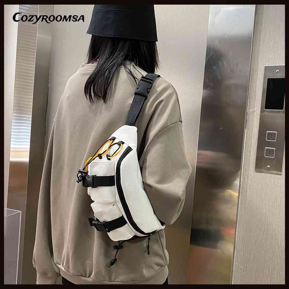 Túi Đeo Chéo Ngực / Thắt Lưng Bằng Vải Bạt Unisex Phong Cách Đường Phố