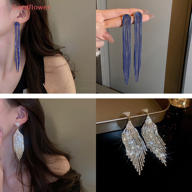 Khuyên Tai Bạc Dáng Dài Đính Đá Thời Trang Mới Cho Nữ