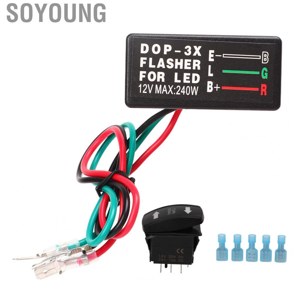 Soyoung Turn Signal Rocker Switch  ABS Wide Compatibility 12V Insulated Long Service Life High Hardness Turn Light Terminals Kit  for Replacement for ATV