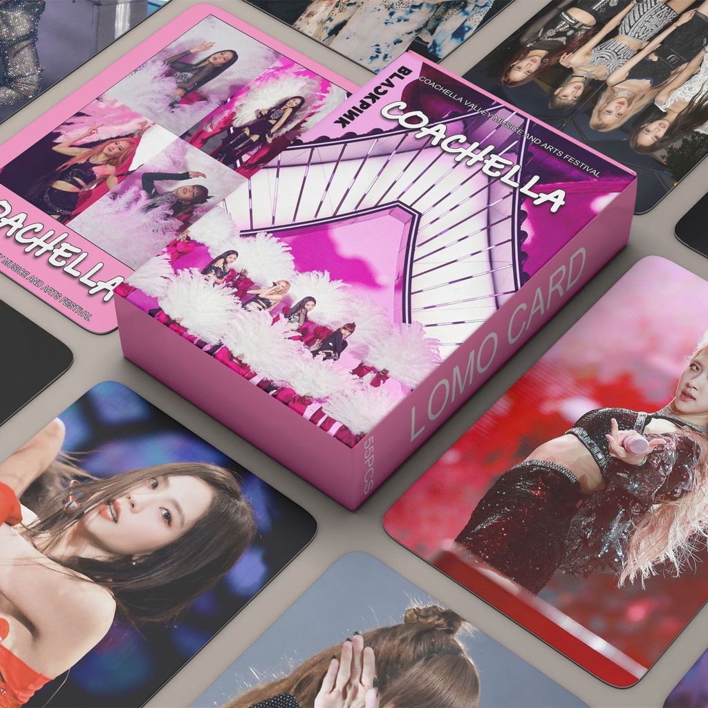 Hộp 55 Tấm Ảnh Lomo Card Blackpink Coachella Black Pink JENNIE JISOO ROSE LISA Kpop