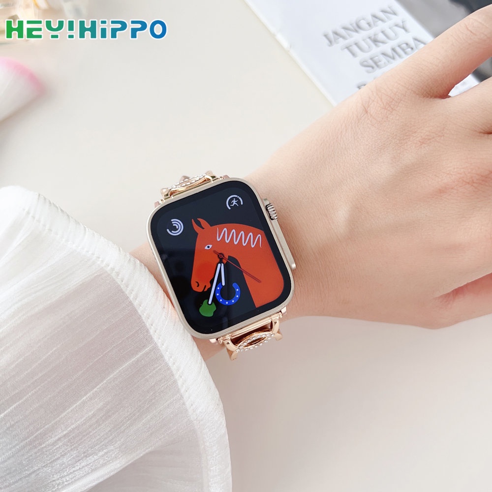 Dây Đeo Đồng Hồ Thông Minh Bằng Kim Cương Cho iwatch series 8 / 7 / 6 / SE / 5 / 4 45 / 44 / 42 / 41 / 40 / 38mm