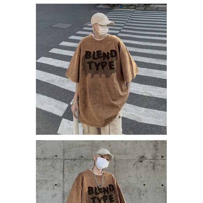 Áo Thun Cotton Tay Ngắn Dáng Rộng Phong Cách Âu Mỹ Cá Tính Cho Nam