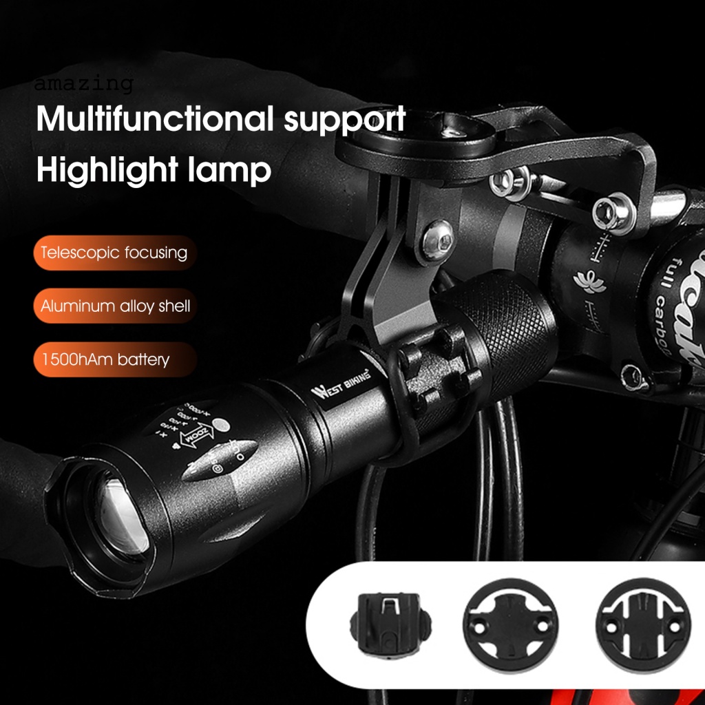 1 Bộ Đèn Pin Có Giá Đỡ Phía Trước Cho Xe Đạp