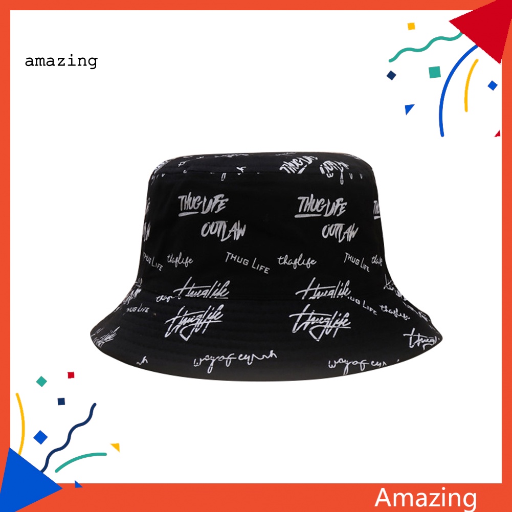 Mũ Bucket Chống Nắng Chất Liệu Cotton In Chữ Tiếng Anh Có Thể Đảo Ngược Thời Trang Cho Nữ