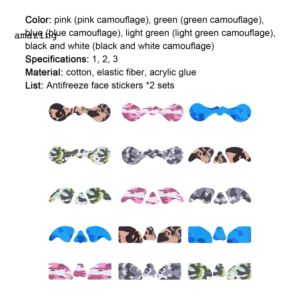 Bộ 2 Miếng Dán Bảo Vệ Khuôn Mặt Chống Gió Dùng Trang Trí Mùa Đông