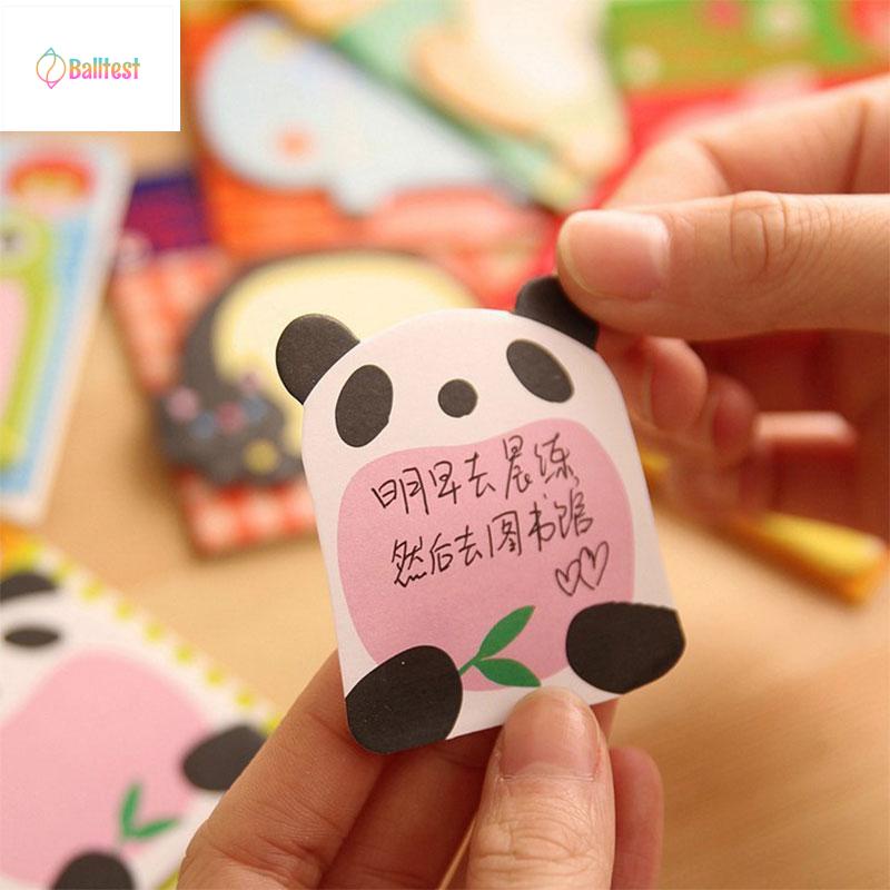 💜1 Tập Giấy Ghi Chú Hình Động Vật Hoạt Hình Dễ Thương Sáng Tạo