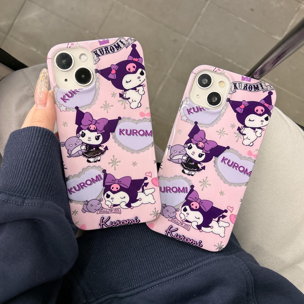 Ốp Điện Thoại Imd Silicone Mềm Trong Suốt Chống Rơi In Hình Kuromi Cho iPhone11 12 13 14 Pro Max