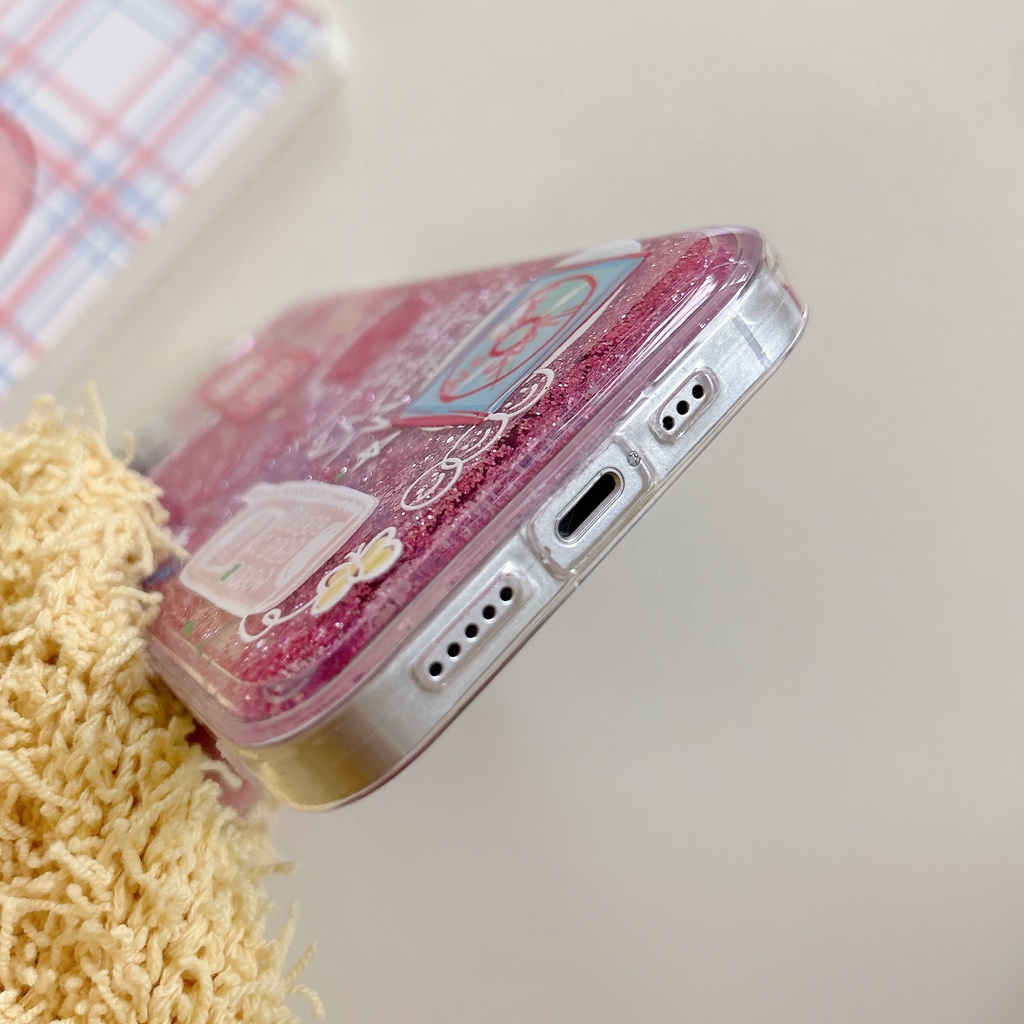 Ốp Điện Thoại TPU Dẻo Họa Tiết Hoạt Hình Có Nước Kim Tuyến Lấp Lánh Cho iPhone11 12 13 14 Pro Max