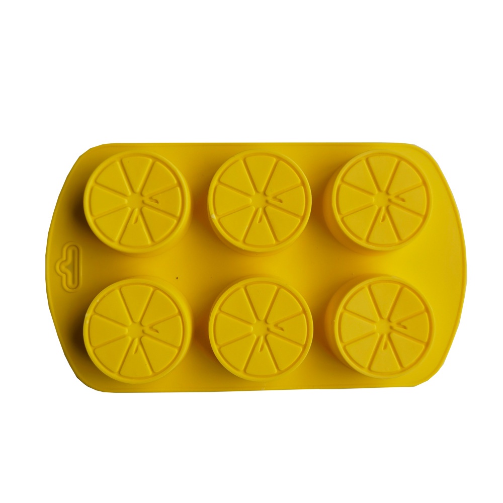Khuôn Silicone Làm Bánh 6 Ngăn Tạo Hình Quả Chanh Độc Đáo Tiện Dụng