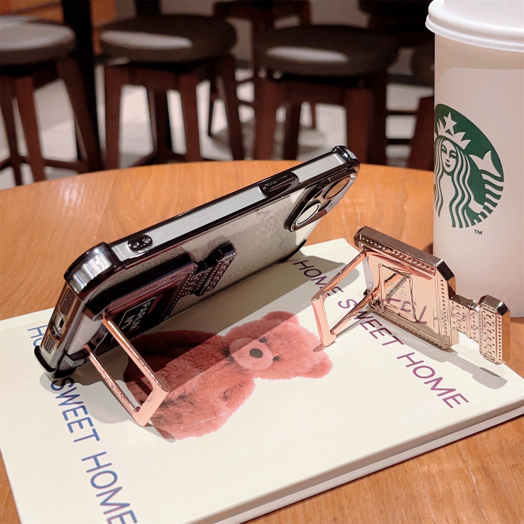 Ốp Điện Thoại Hình Chai Nước Hoa Hoạt Hình Có Dây Đeo Cổ Tay Làm Vòng Đỡ Túi Khí Thu Gọn Được Cho iphone