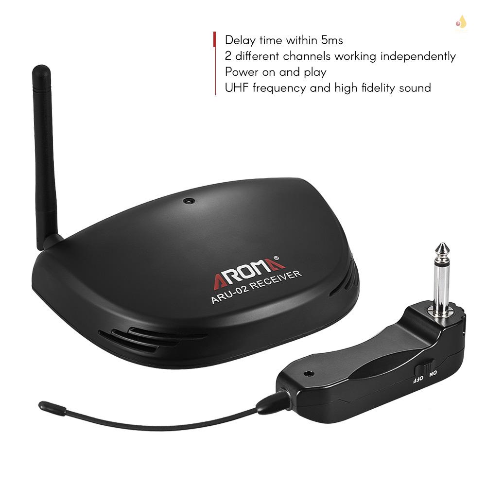 Hệ Thống Truyền Tín Hiệu Âm Thanh Kỹ Thuật Số Không Dây Sạc Lại Được mynice Aroma ARU-02 UHF Với Cáp USB Cho Đàn Guitar Bass