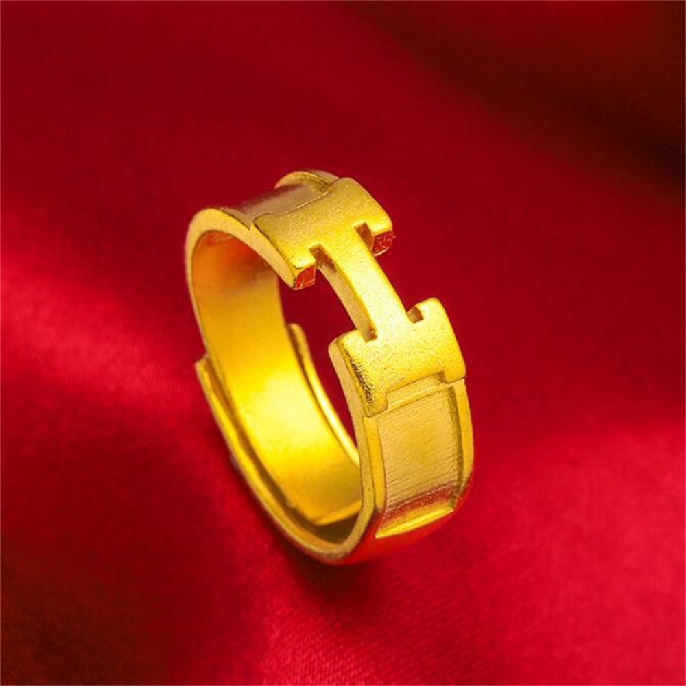 Nhẫn Nam Nữ Mạ Vàng 24k Hình Tờ Tiền Tài Lộc Mới