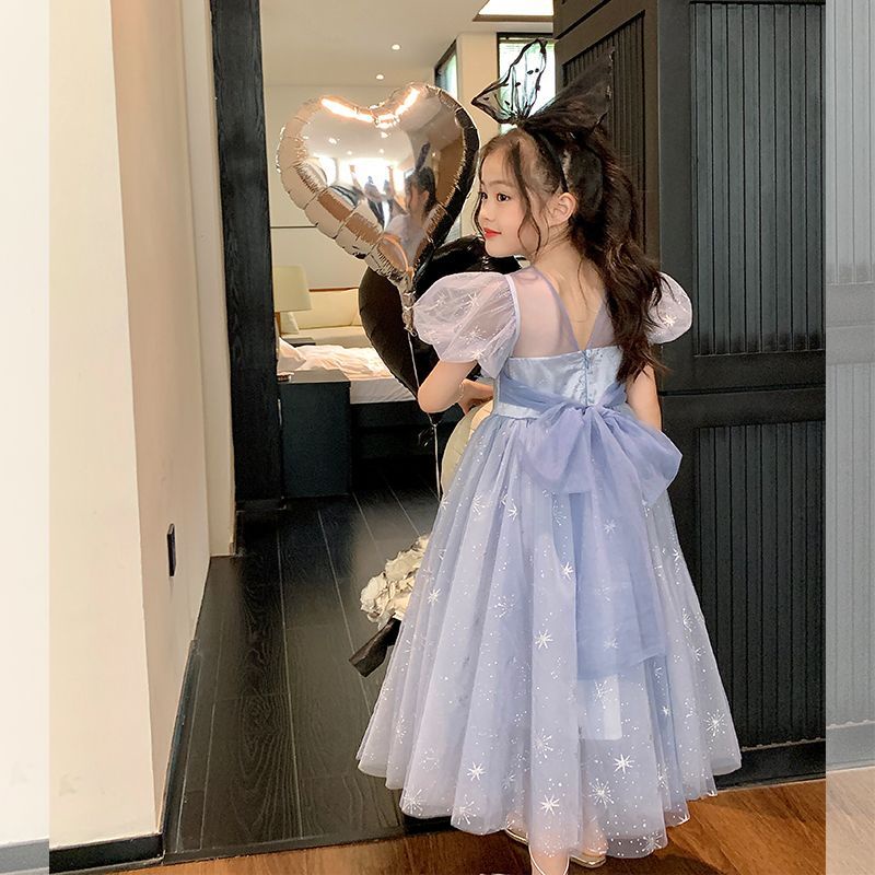 Đầm Công Chúa Vải Tuyn Thắt Nơ Thời Trang Mùa Hè Mới 2023 Dành Cho Bé Gái