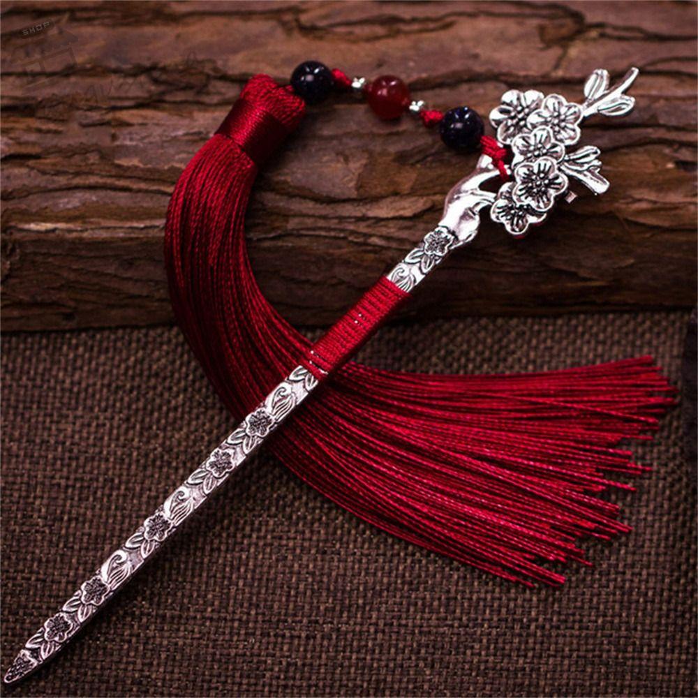 Augustina Bookmark Trường Học Đính Hạt Tua Rua Phong Cách Trung Hoa Cổ Điển