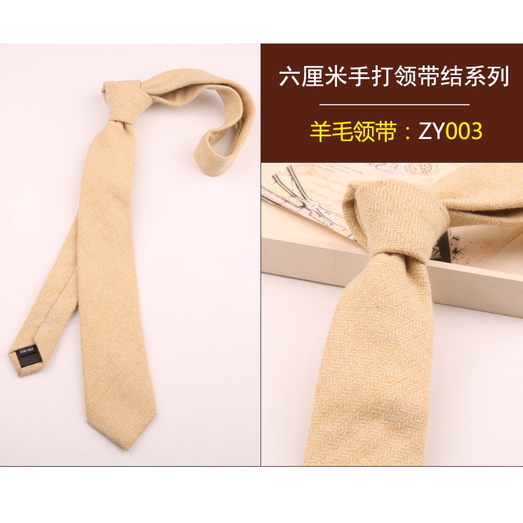 Cà vạt len EFAN màu xám 6cm thời trang công sở cao cấp cho nam