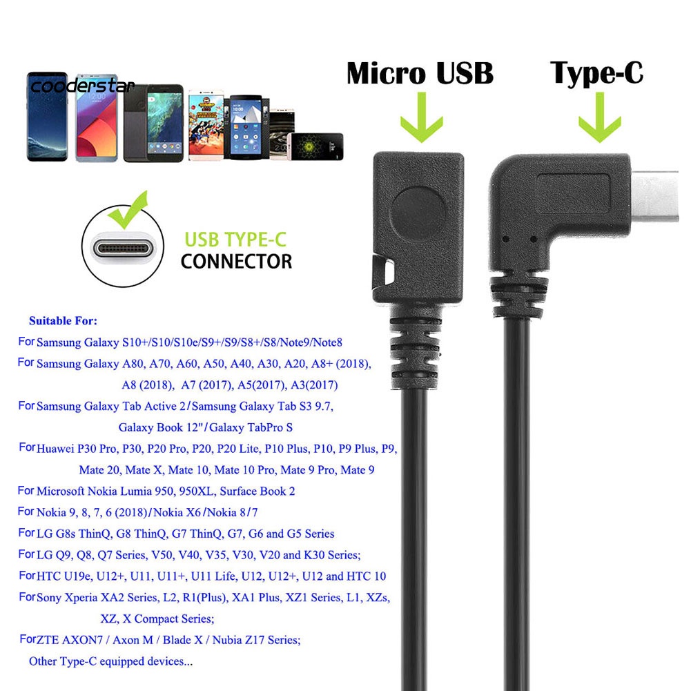 Dây Cáp 25cm USB 3.1 Type C Male Sang Micro USB 5-Pin Female Tiện Dụng