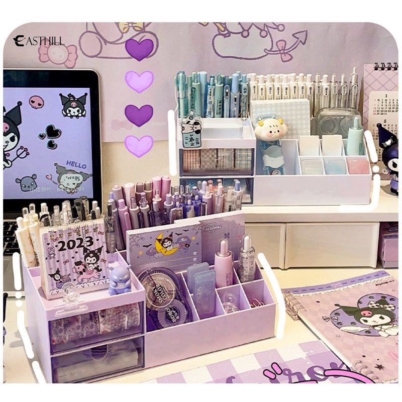 SANRIO Hộp Đựng Bút Để Bàn Họa Tiết Kuromi My Melody Cinnamoroll Dễ Thương Đa Năng Tiện Dụng Cho Học Sinh