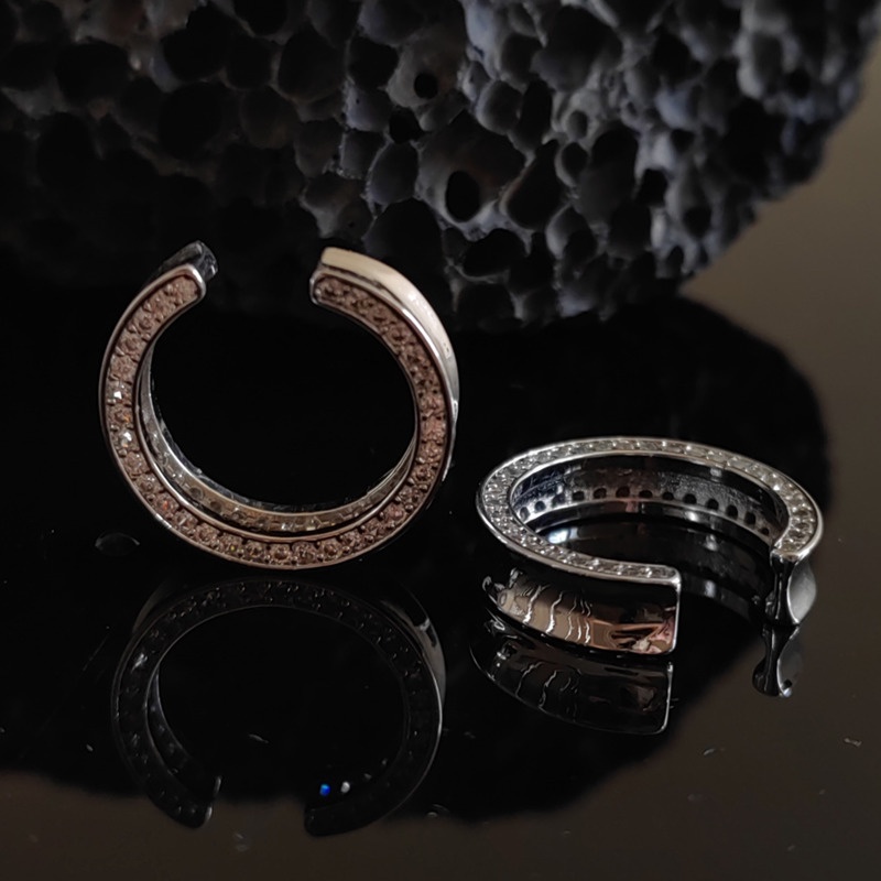 Nhẫn Hở Dát Khảm Không Đồng Đều Phiên Bản Hàn Quốc niche Thiết Kế Mới Nâng Cao Sang Trọng ins Cho Nữ