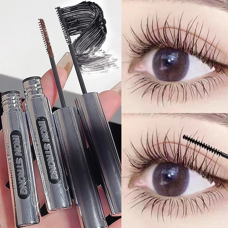 Mascara Sợi Tơ 4D Màu Đen / Nâu Nhanh Khô Lâu Trôi Chống Thấm Nước Chuốt Dài Và Cong Mi Dành Cho Nữ