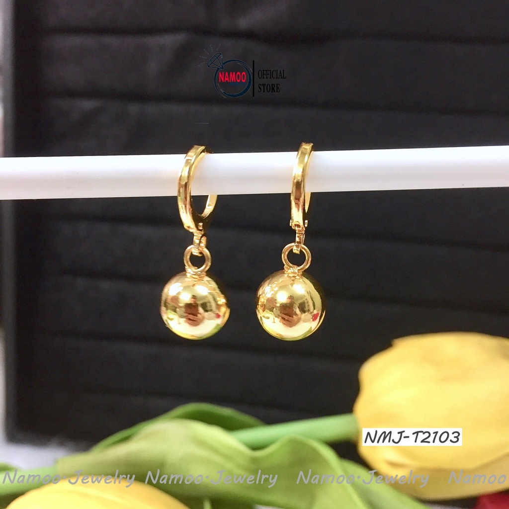 Khuyên Tai Bi Tròn Nữ  NMJ T2103 Dáng Dài