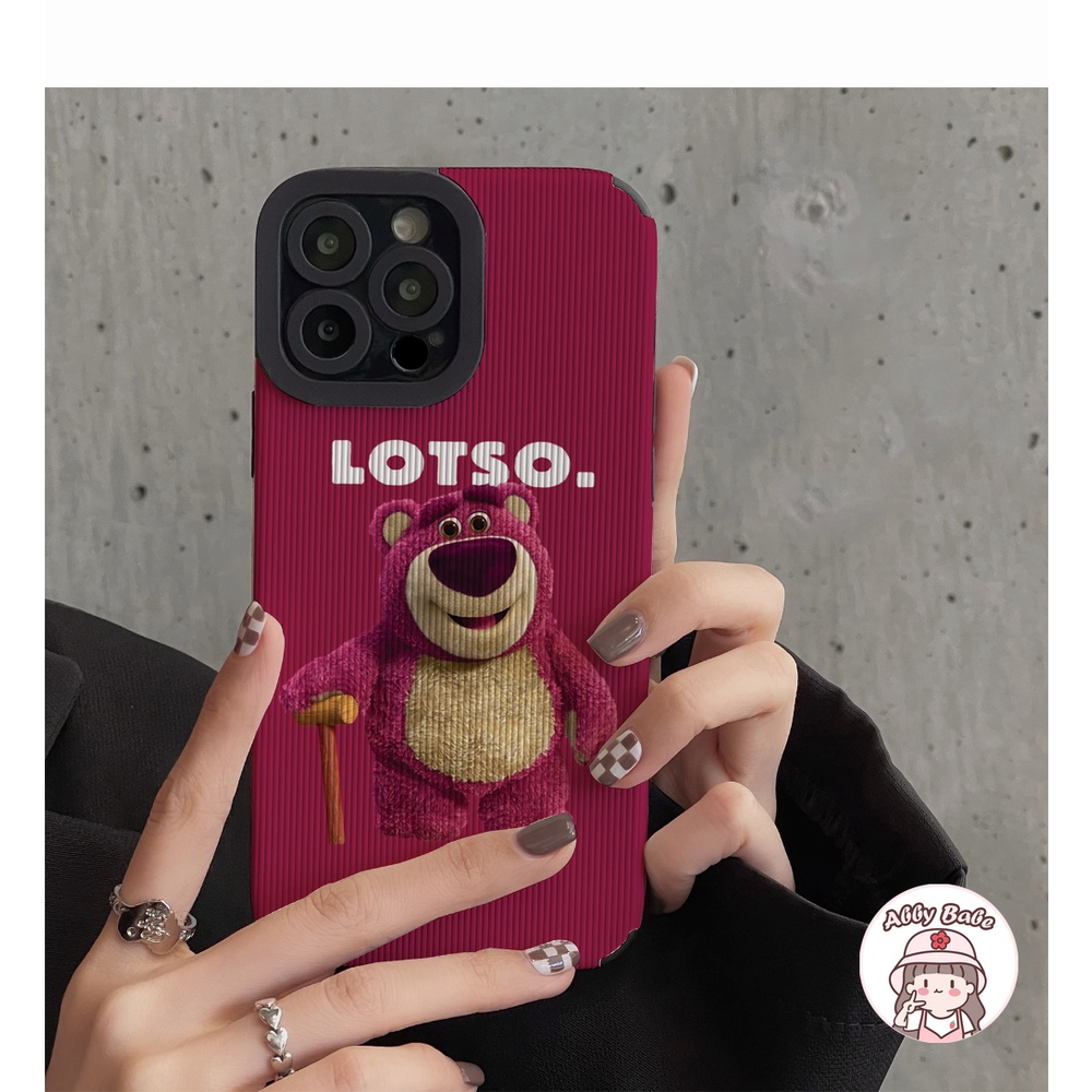 Ốp Điện Thoại Da Giả Viền TPU Dẻo In Hình Gấu Hồng Cho IPhone 14 Pro Max 11 12 11 Pro Max X XS 7Plus