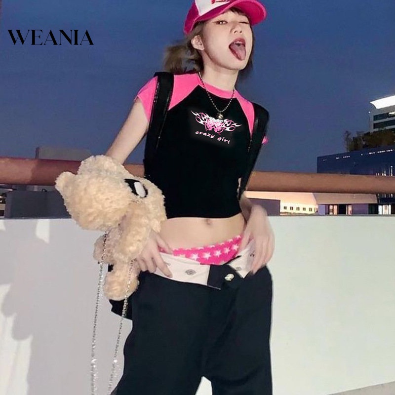 Áo Thun Dáng Ôm In Họa Tiết Khối Màu Sắc Thời Trang Cho Nữ Y2k