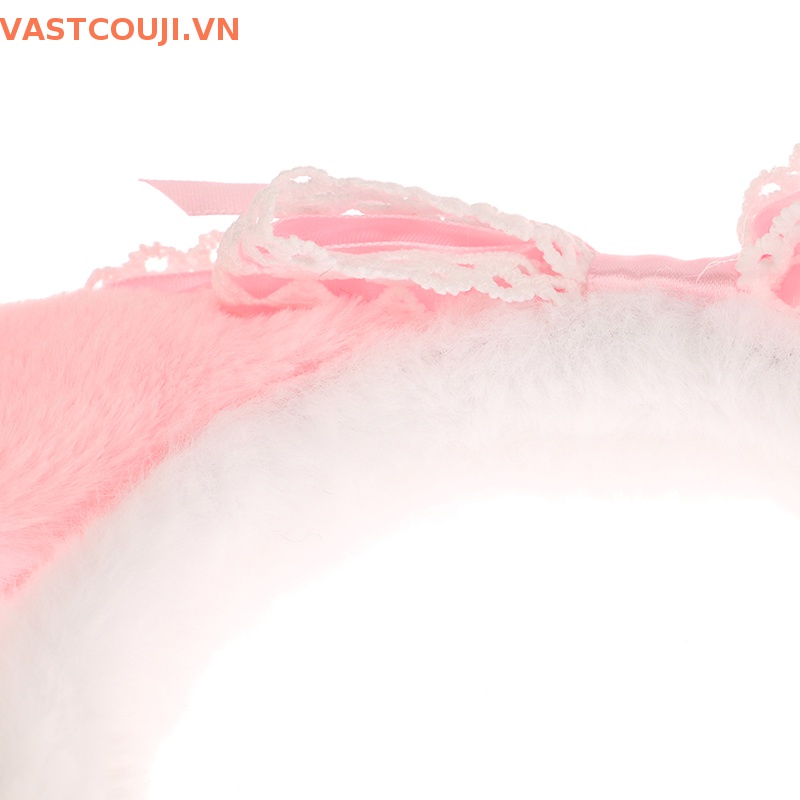 Băng Đô Cài Tóc Hình Tai Cún Hoạt Hình Bằng Vải Lông Nhung Dễ Thương Xinh Xắn