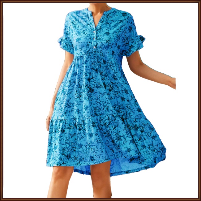 Áo Thun 100% Polyester Tay Ngắn Cổ Chữ V In Họa Tiết Phong Cách Âu Mỹ