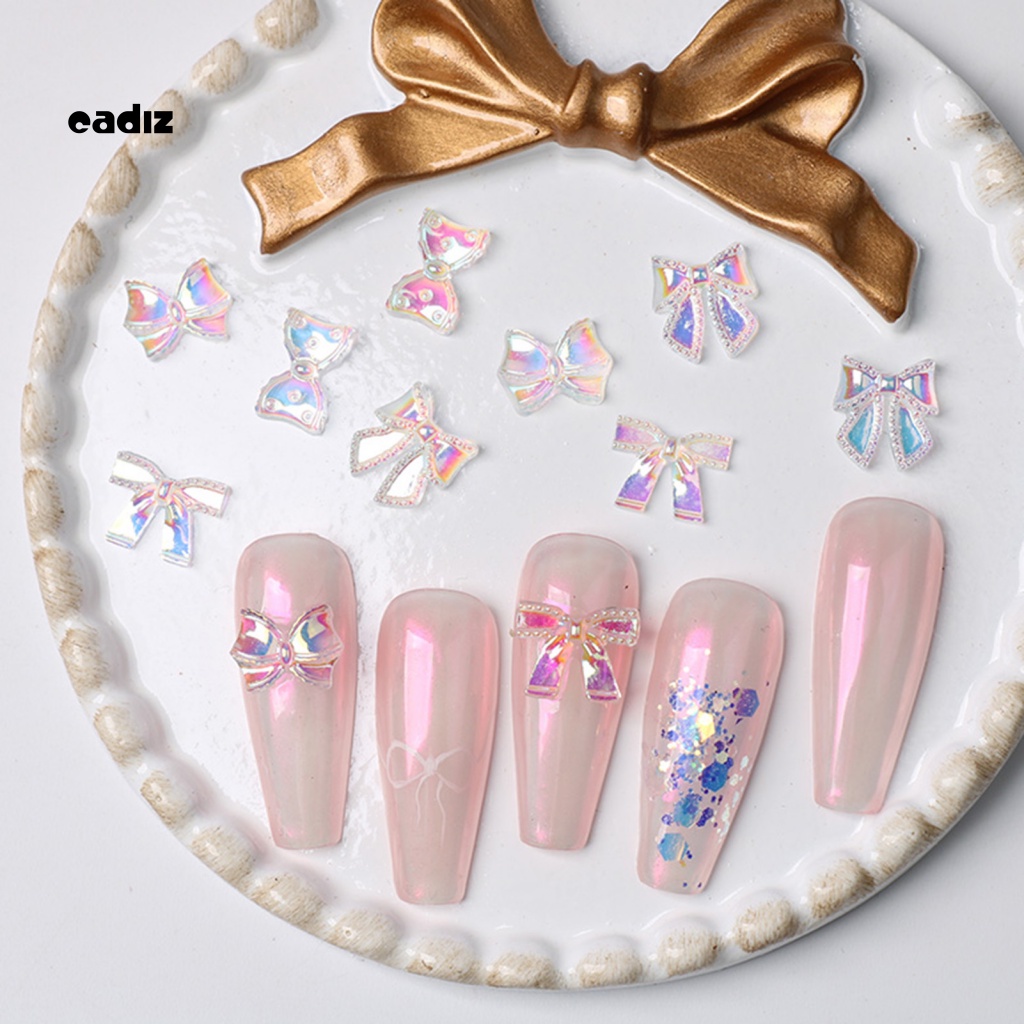 Túi 30 Phụ Kiện Trang Trí Móng Tay Hình Nơ 3D Nhiều Màu Sắc