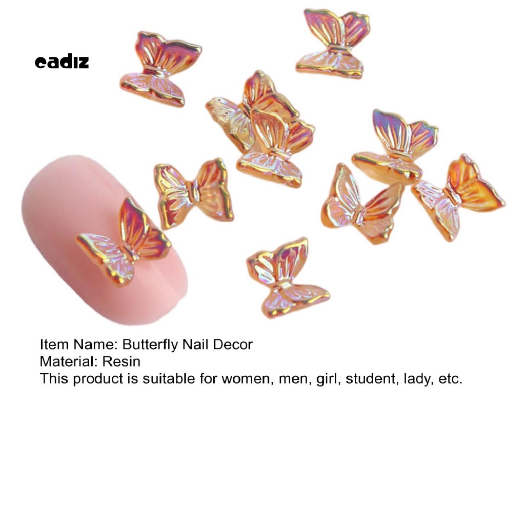 Bộ 100 Phụ Kiện Trang Trí Móng Tay Hình Bướm Nhiều Màu Sắc Chống Phai DIY