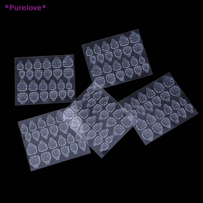 Set 5 Tờ / 24 Miếng Dán Móng Tay Giả Hai Mặt Tự Dính Tiện Dụng Mới