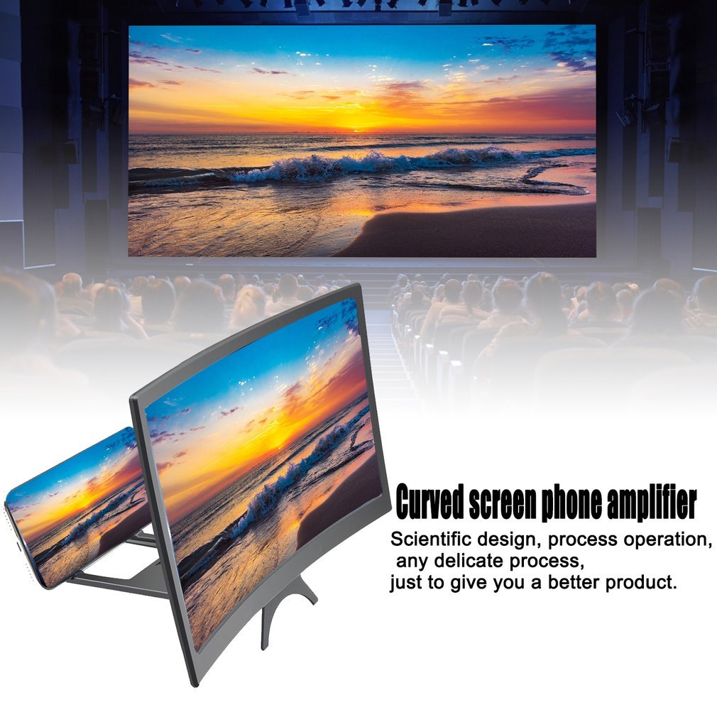 12 Inch Curved Screen Amplifier Mobile Phone L6 Enlarged Reduce Radiation Anti Blue Lens Eye Protection Magnifier [Q/5]