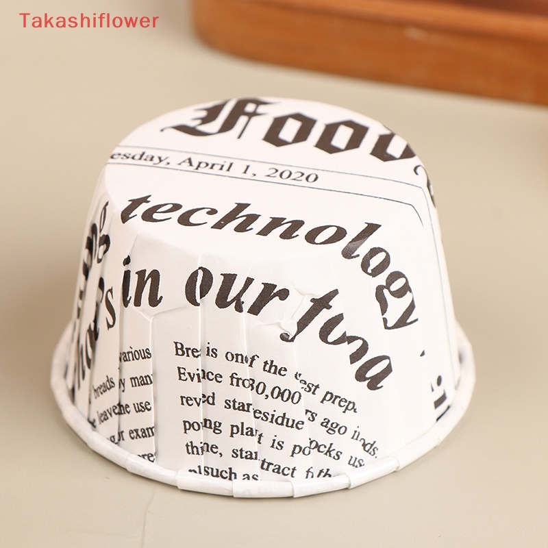 Set 50 Cốc Giấy Uốn Cong Làm Bánh Cupcake Chống Dầu