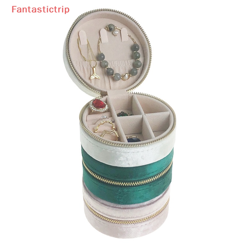 [Fantastictrip] Hộp Đựng Trang Sức Lót Nhung Lông Nhỏ Gọn Dành Cho Đi Du Lịch Mới