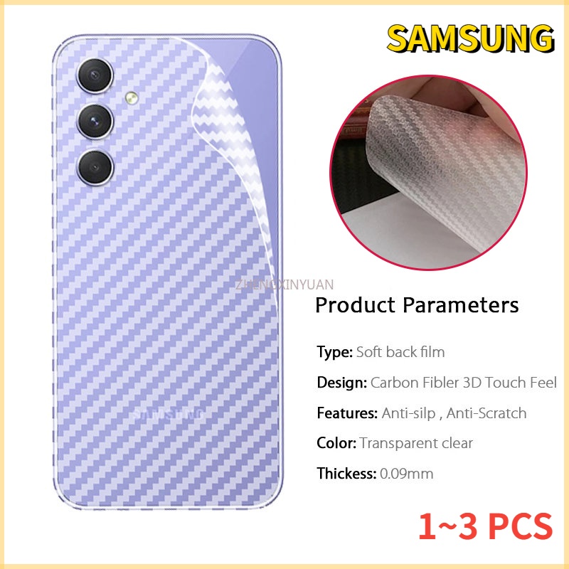 Phim Dán Mặt Lưng Mềm Nhám Chống Trầy In Họa Tiết Sợi Carbon Cho Samsung Galaxy A54 A34 A24 4G M14 5G 2023 SamsungA14 LTE A14LTE