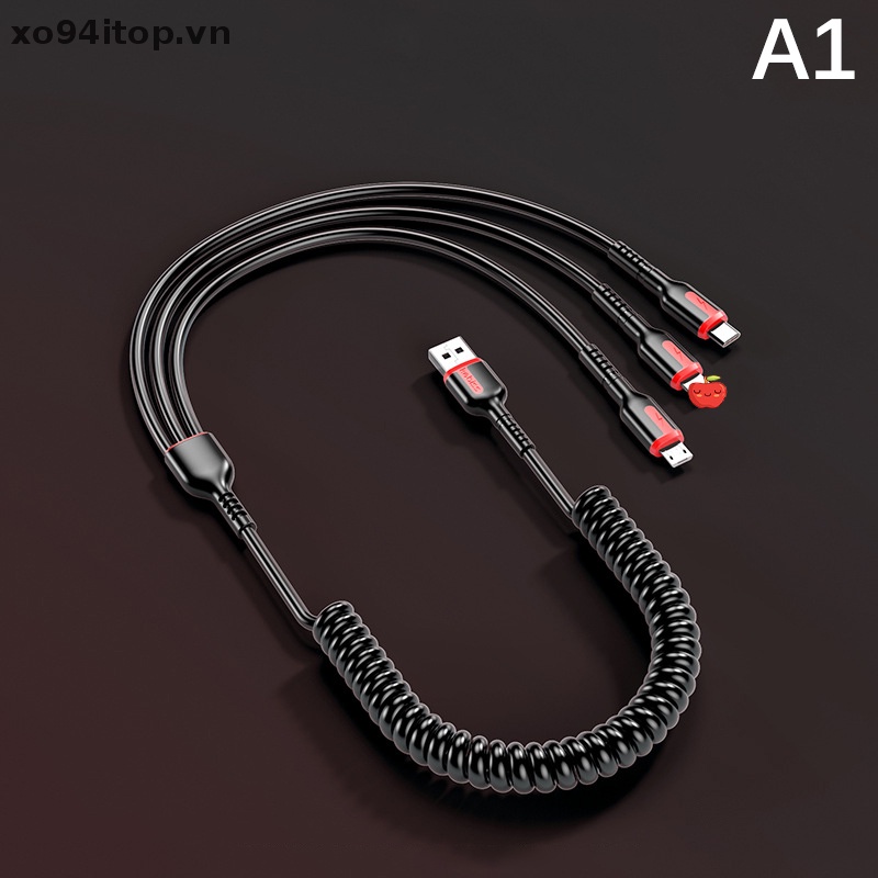 Cáp Sạc Nhanh XOITOP USB 3 Trong 1 Chất Lượng Cao Có Thể Thu Gọn Cho Điện Thoại Android