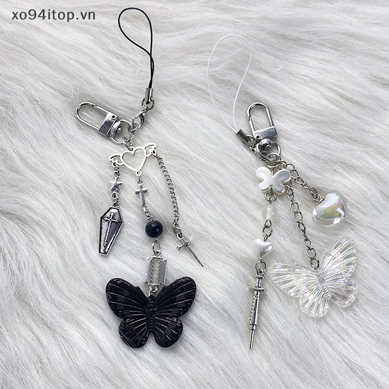 Móc Khóa Điện Thoại XOITOP Pink Y2K Hình Chữ Ch Dễ Thương Phong Cách Hàn Quốc Cho Nữ