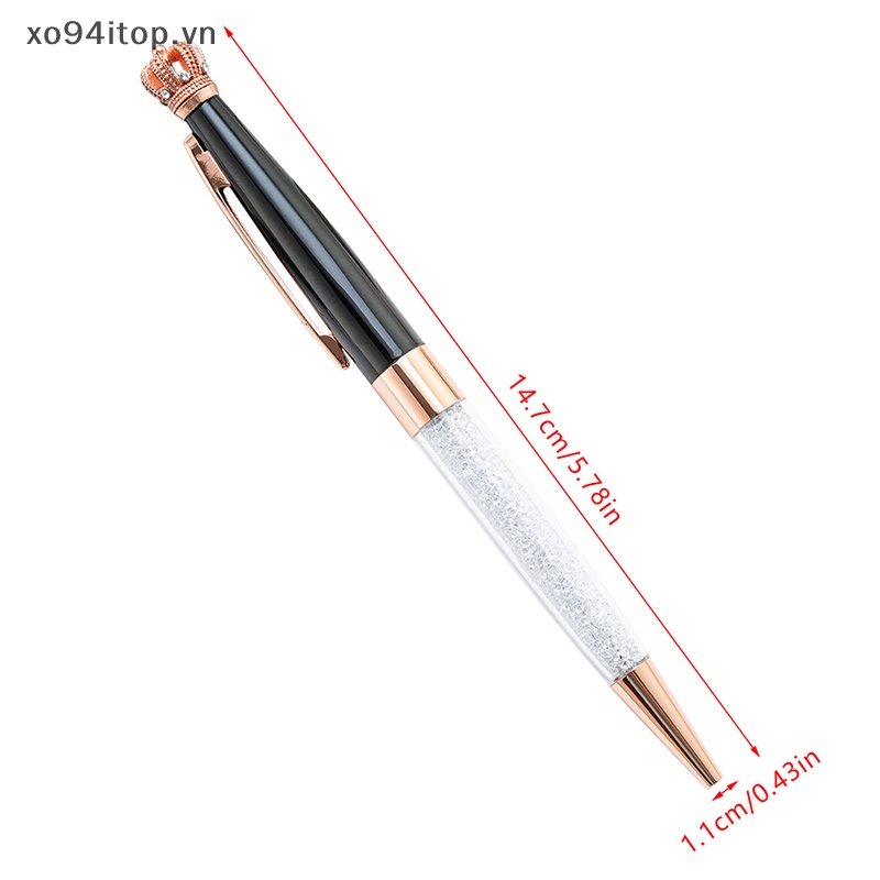 Bút Bi XOITOP Họa Tiết Vương Miện Nhiều Màu Sắc Bằng Kim Loại Sáng Tạo
