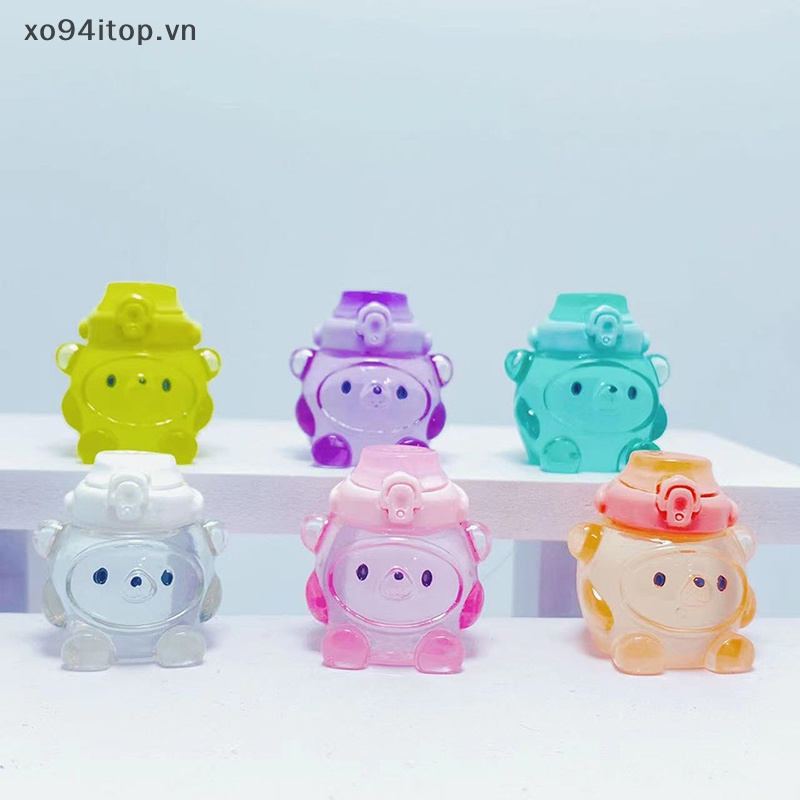 Xoitop Set 2 Mô Hình Gấu Mini Bằng Nhựa Resin Trang Trí Điện Thoại DIY