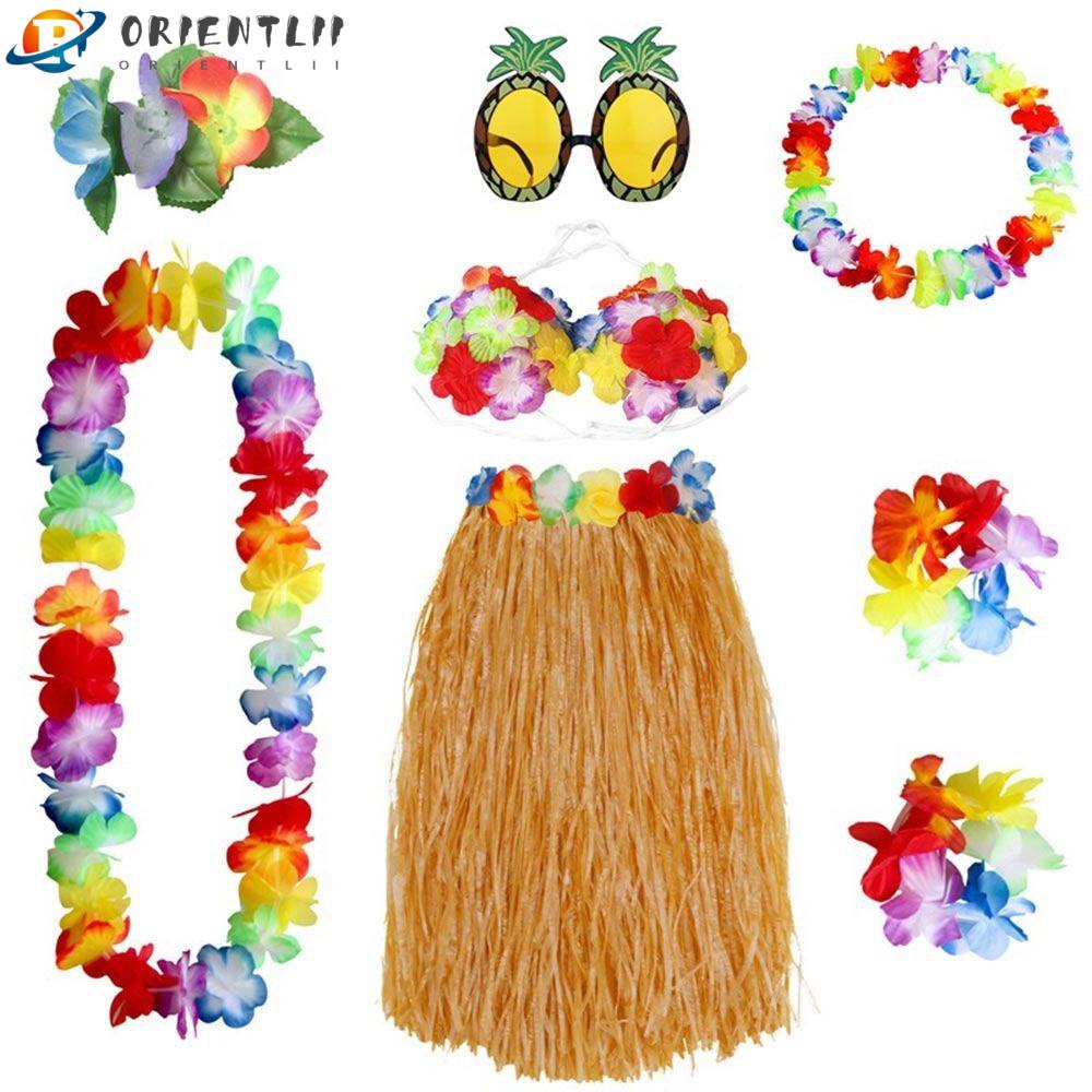 Set 8 Phụ Kiện Vòng Hoa Phong Cách Hawaii Xinh Xắn Dùng Để Trang Trí Tiệc