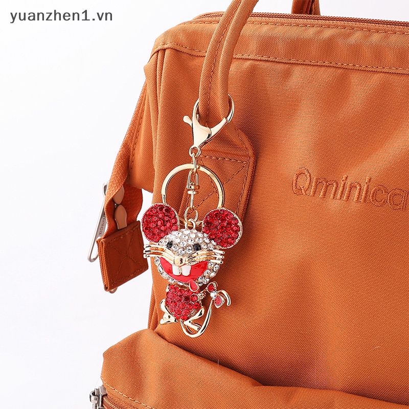 Móc Khóa Hình Chuột Đính Đá Nhiều Màu Sắc Dễ Thương