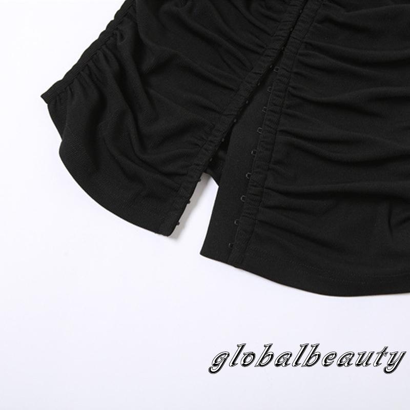 Gb-áo Ống Hở Vai Có Khóa Cài Trung Tâm Với Vòng Cổ Hoa Cho Nữ