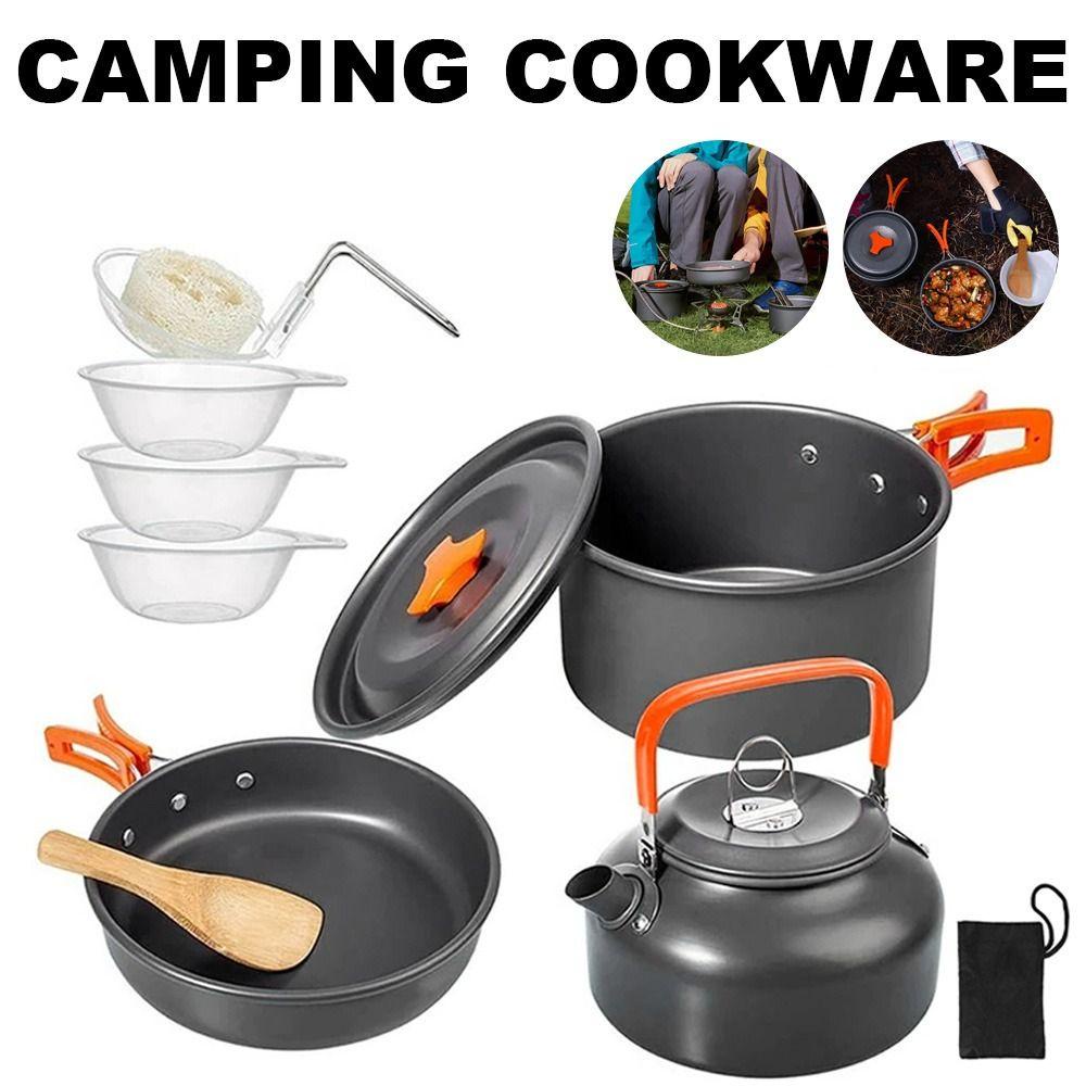 Bộ Dụng Cụ Nấu Ăn Bằng Hợp Kim Nhôm Tiện Lợi Khi Đi Cắm Trại